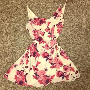 a summer wrap dress with a floral print:)